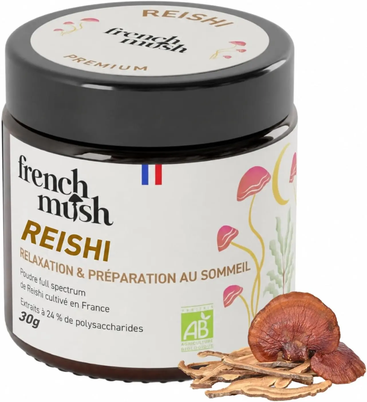 Poudre d'extrait de Reishi bio French Mush pour le sommeil