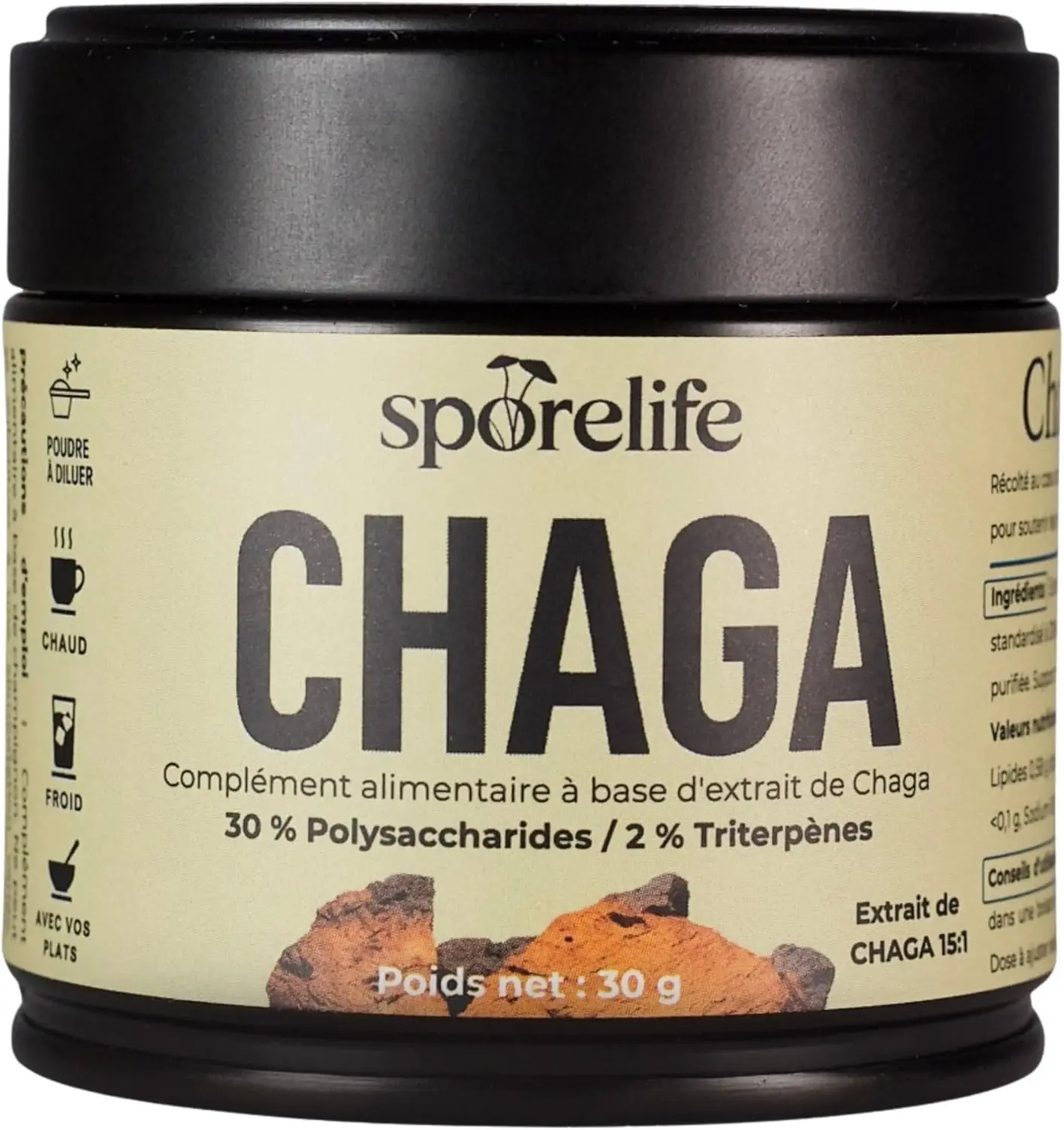 Chaga en poudre Sporelife