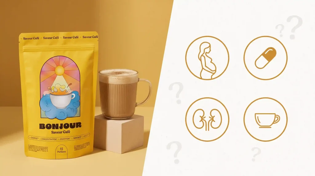 Boisson Bonjour danger et pictogrammes des profils concernés par les contre-indications
