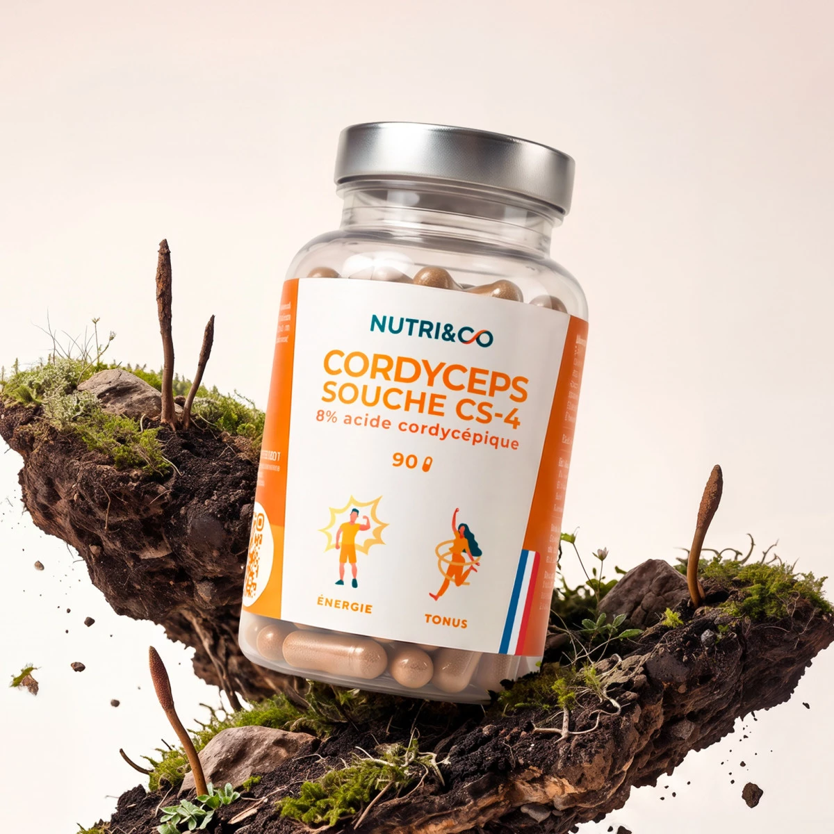 Gélules d'extrait de Cordyceps CS-4 Nutri&Co pour l'énergie